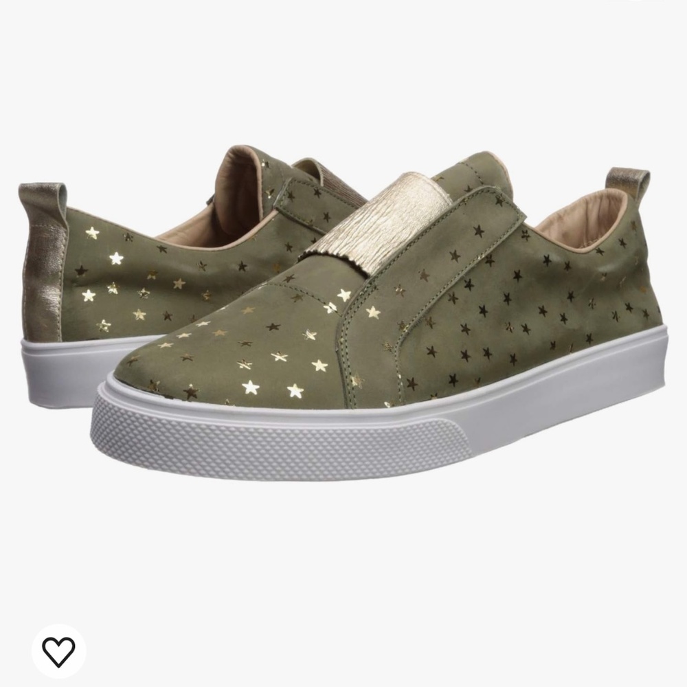 KAANAS Women's Positano Elastic Casual Fashion Star Sneaker, Olive/Gold, Size 7